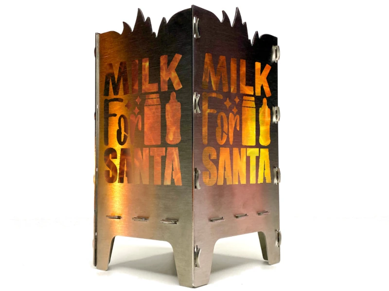 Edelstahl Milk For Santa Teelicht von SteelfireboxX Produktfoto