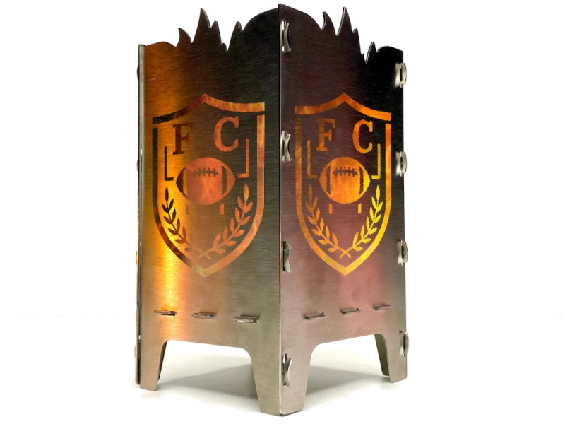 Produktfoto: Individuell gelasertes Teelicht / Windlicht mit Vereinswappen von SteelfireboxX